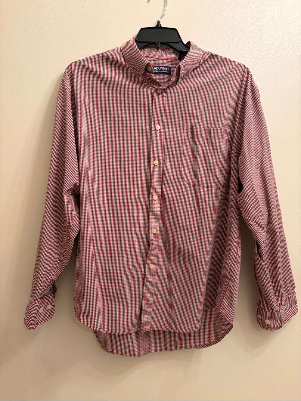 Classic Red and Green Check Button-Down Shirt - Men's